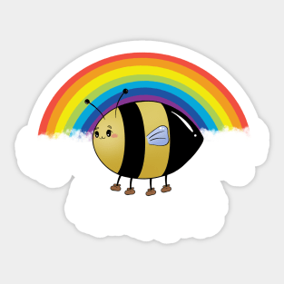 Bee Rainbow Happy Sticker